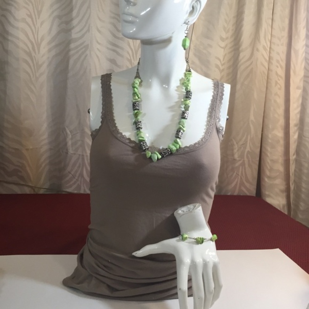 Necklace, bracelet, and earrings set
